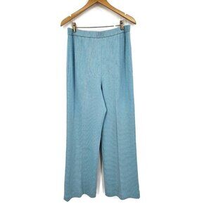St John Collection Santana Knit Pants Womens 8 Aqua Blue Green